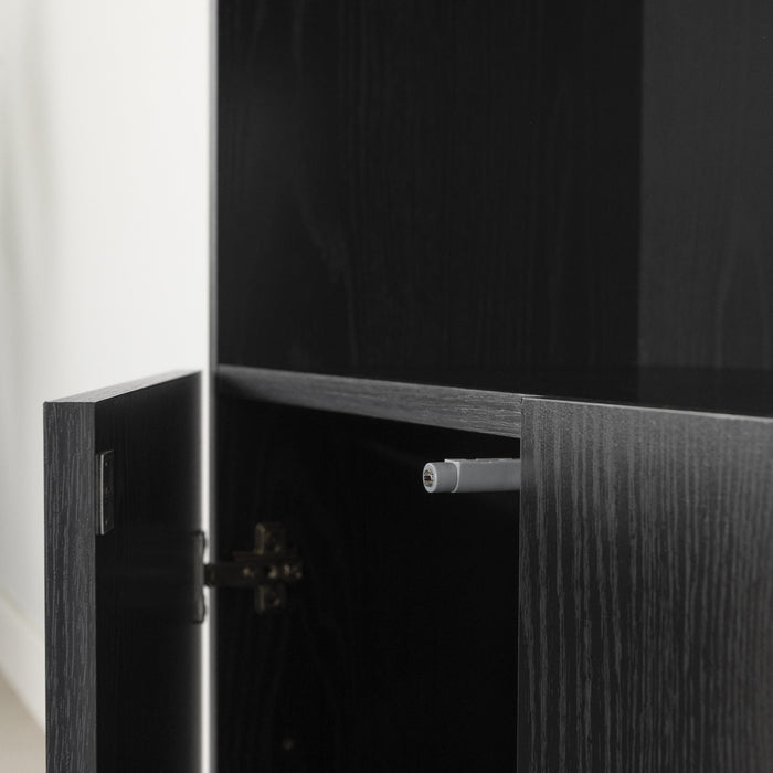 Liora Bibliotheque 4 Portes Et Rangement Ouvert - Chene Noir