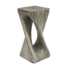 Cade 26.80" Twisted Square MGO Accent Table, Unique Natural Wood Grain Indoor Side Table, Grey | Table d'appoint carree torsadee Cade 26,80 pouces MGO, table laterale interieure a grain de bois naturel unique, gris