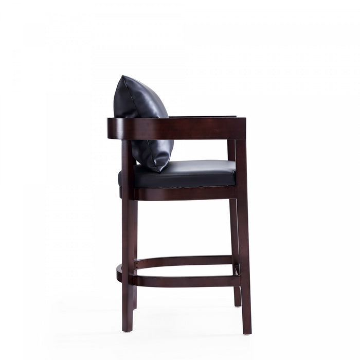 Tabouret de comptoir en bois rembourre style mid-century Ritz noir - Lot de 2