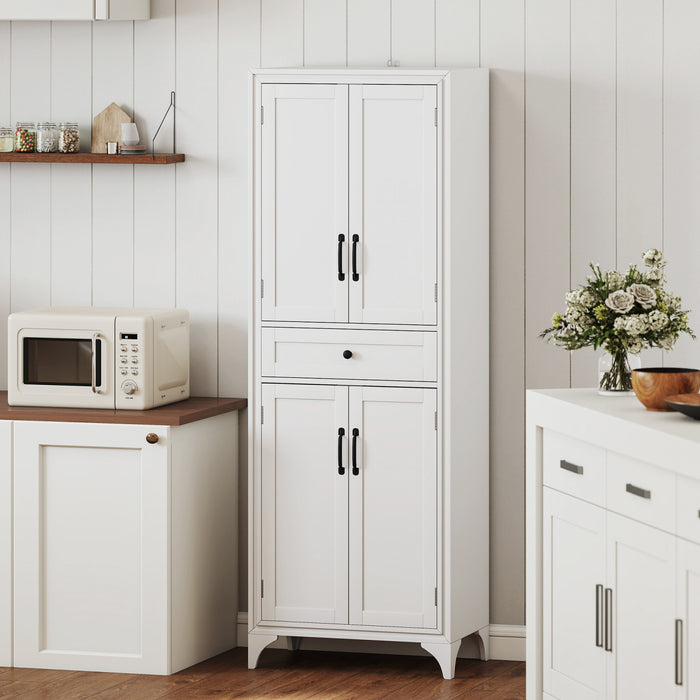 HOMCOM Armoire de rangement de cuisine 67\" avec portes et etageres