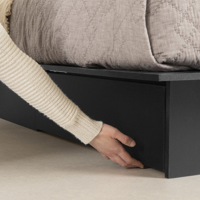 Step One Lit Plateforme Avec Tiroir - Noir Solide