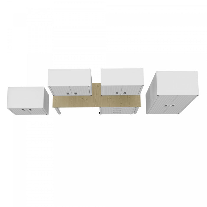 Ensemble de garage moderne Fortress 6 pieces en blanc
