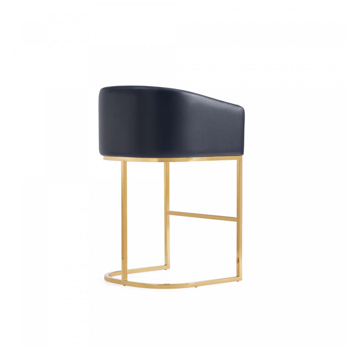 Tabouret de comptoir rembourre en metal noir style mid-century modern Louvre - Lot de 3