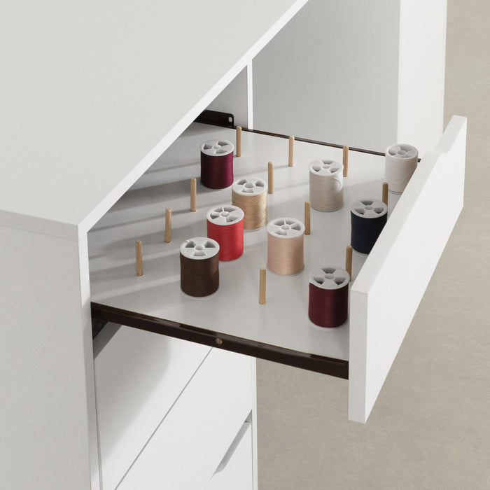 Crea Table De Couture Sur Roulettes - Blanc Solide