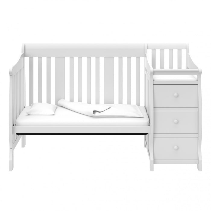 Storkcraft Portofino Lit de bebe convertible 4-en-1 avec table a langer - Blanc