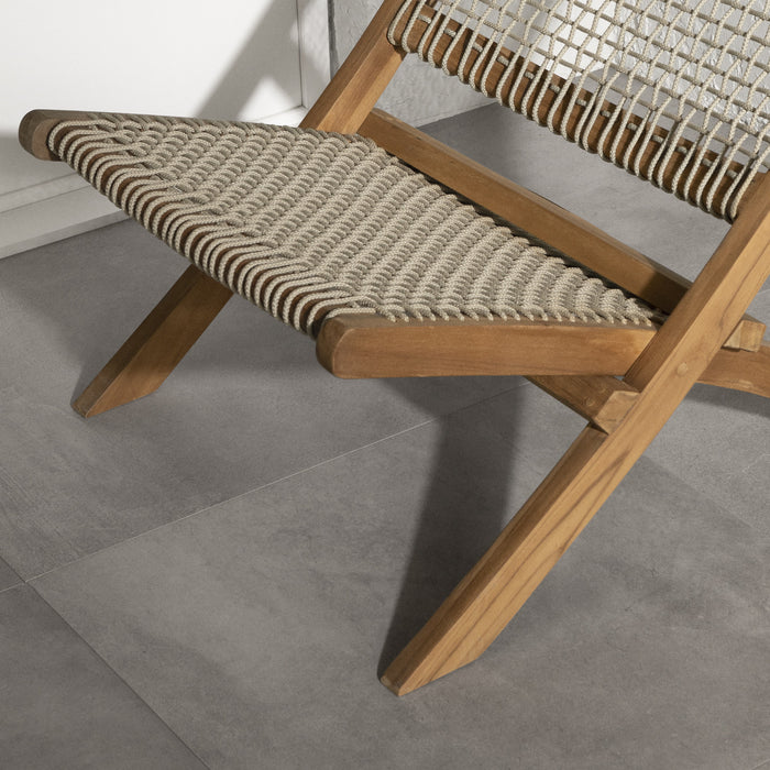 Fauteuil de détente Agave en bois et en corde tressée - beige et naturel