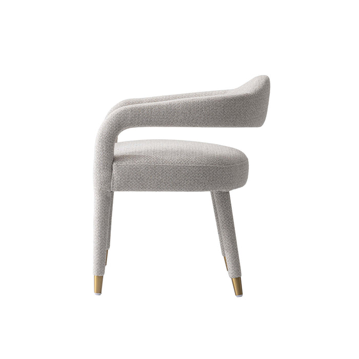 Fauteuil Aspen d’inspiration mi-siecle moderne en tweed argente – Lot de 2