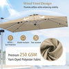 Costway 10 FT Patio Cantilever Umbrella Outdoor Aluminum Hanging Offset Umbrella w/ 360° Rotation Beige