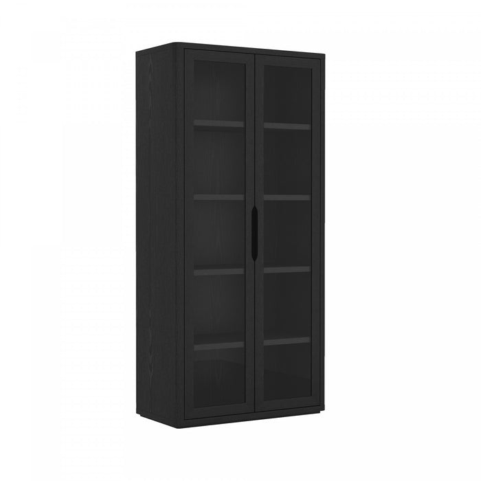 Armoire bibliotheque moderne Rivington 38\" en noir - Ensemble de 3