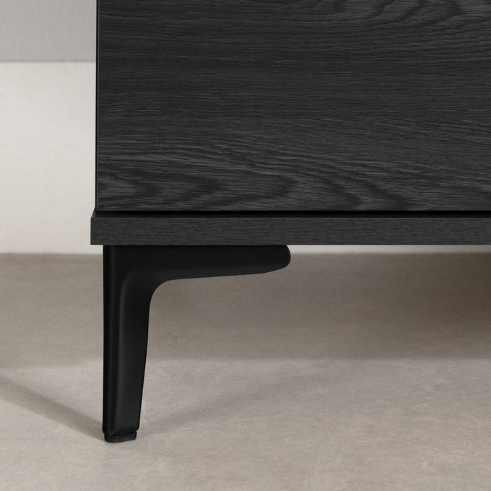  Commode verticale Musano à 5 tiroirs avec pattes en métal - chêne gris