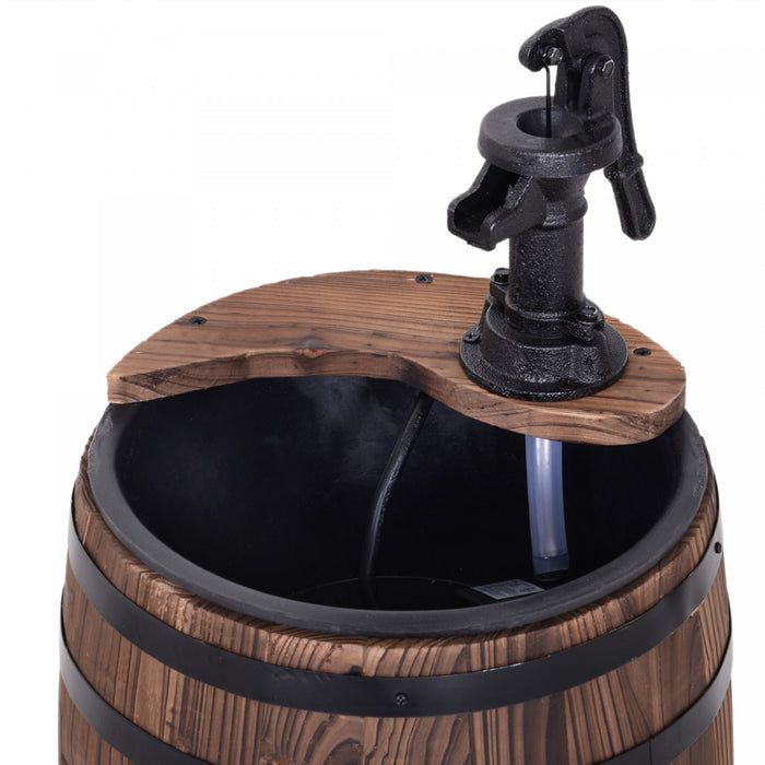 Outsunny Fontaine Exterieure Tonneau En Bois De 23 Po Avec Pompe 3600r/min
