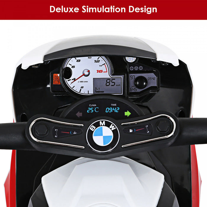 Costway Kids Ride On Motorcycle Bmw Autorise 6v Electrique 3 Roues Velo W / Musique Et Lumiere
