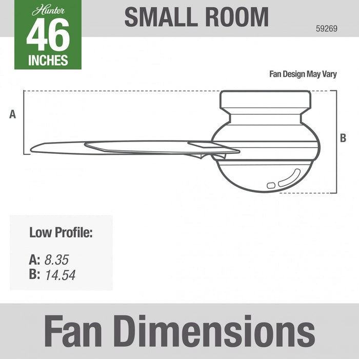 Ventilateur de plafond Anslee à profil bas avec luminaire - Blanc