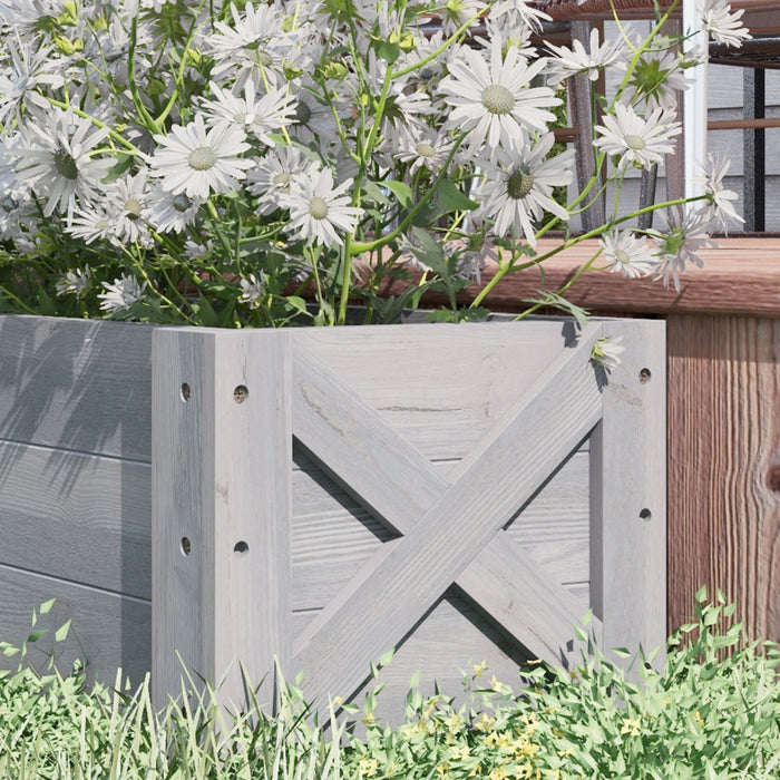 Outsunny Jardiniere Surelevee, Pot De Fleurs, Gris
