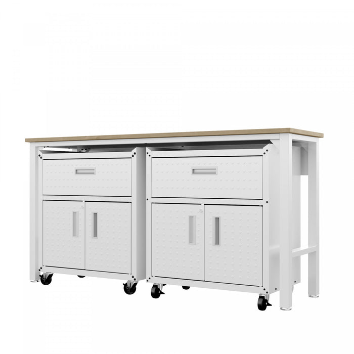 Ensemble de garage moderne Fortress 3 pieces en blanc
