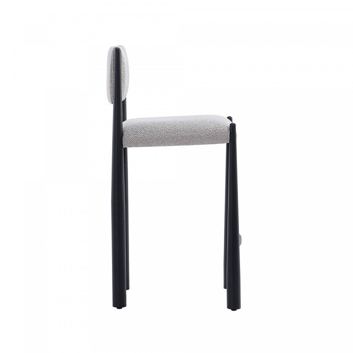 Tabouret de comptoir en metal et boucle Lennor style milieu du siecle, coloris champagne