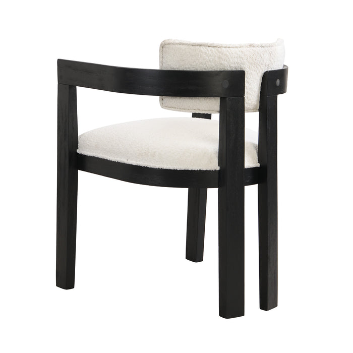 Evelyn Ensemble de 2 chaises de salle a manger en bois de caoutchouc avec accoudoirs et assise rembourree, noir