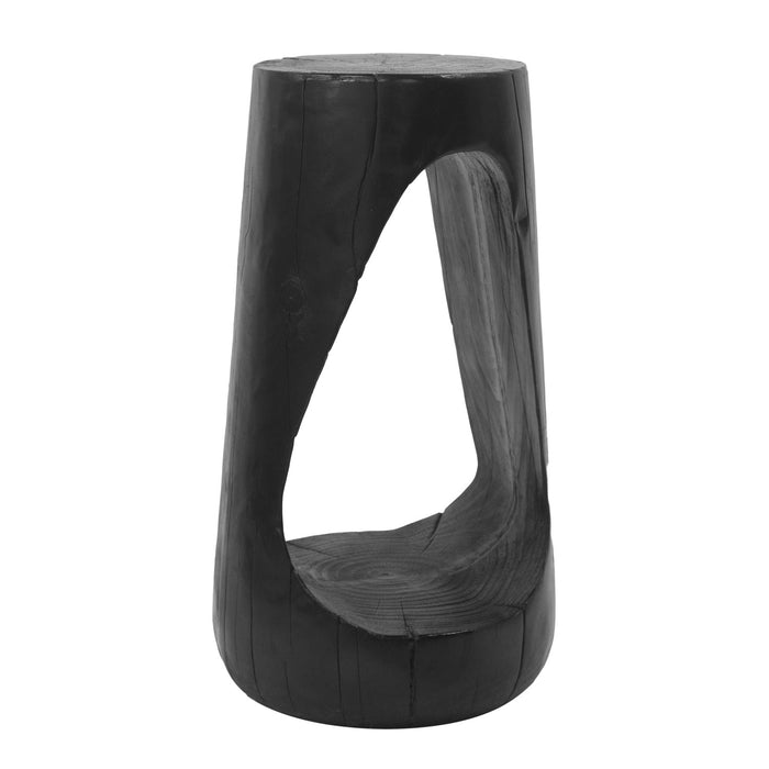 Table d'appoint style souche Brio 26,57 pouces MGO, table laterale interieure grain de bois unique, noir