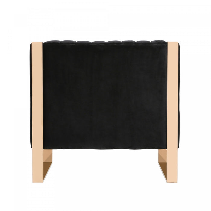 Fauteuil lounge en velours noir Trillium style milieu du siecle – Lot de 2