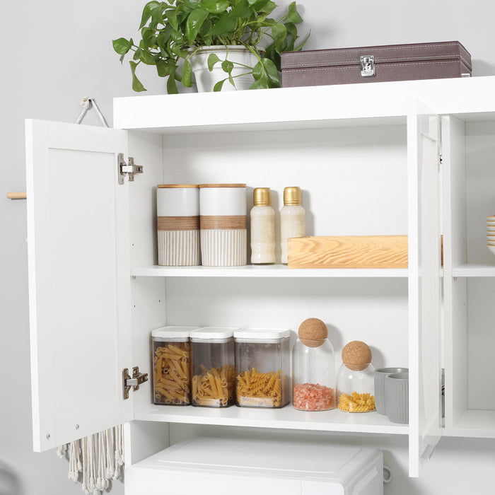 HOMCOM Armoire de rangement avec etagere reglable, tiroir, blanc