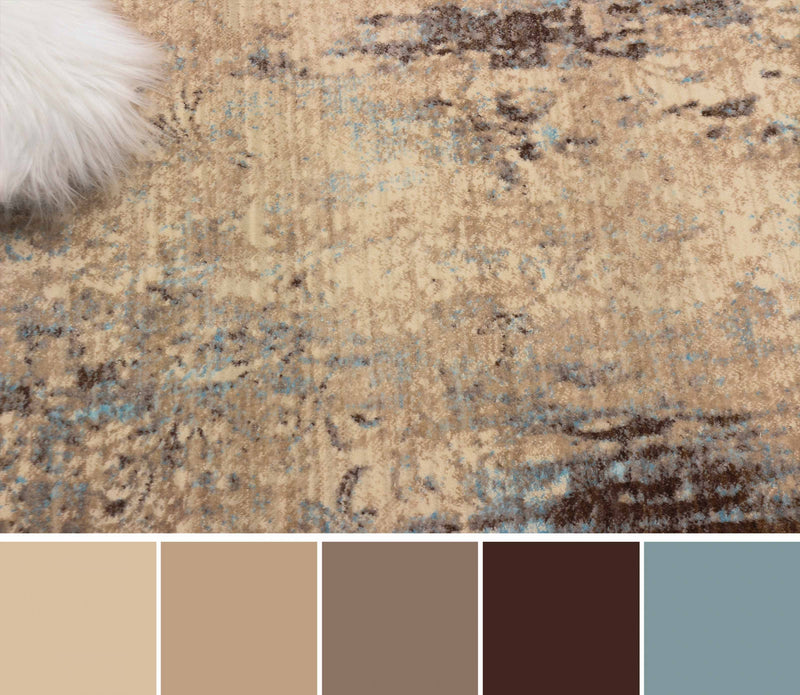 Tapis Traditionnel Malia 5'0\" x 5'0\" en Bleu