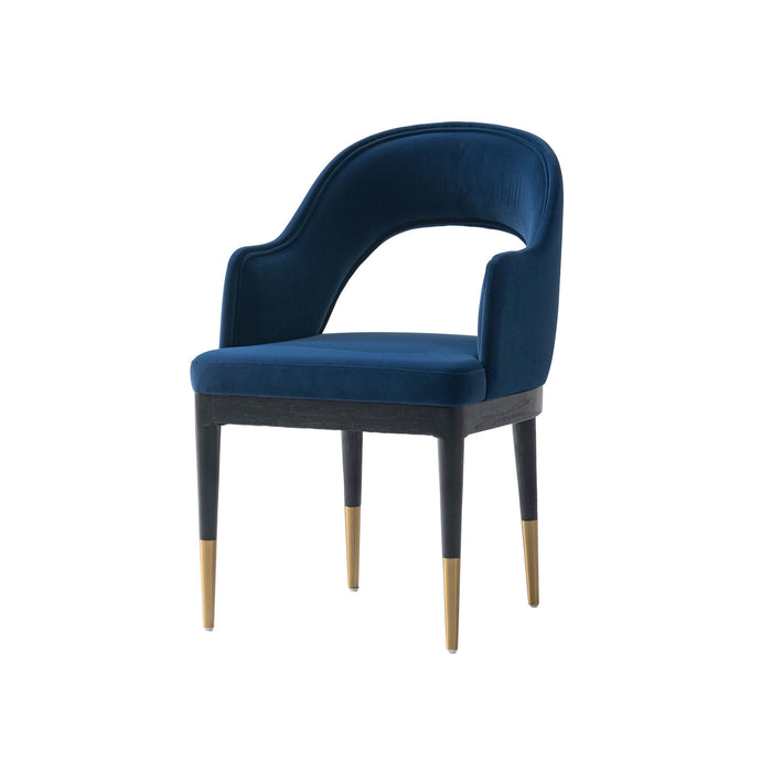 Ensemble de salle a manger moderne industriel chic Carrington et Rockaway 5 pieces, bleu minuit et naturel