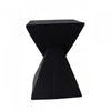 Zane 18" MGO Geometric Twisted Accent Table, Unique Wood Grain Indoor Side Table, Black | Table d'appoint geometrique torsadee Zane 18 pouces MGO, table laterale interieure a grain de bois, noir
