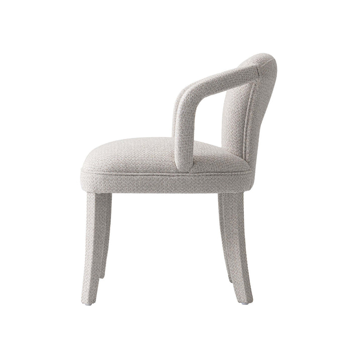 Fauteuil Palmer style milieu du siecle moderne en tweed rembourre, coloris Silver Lining