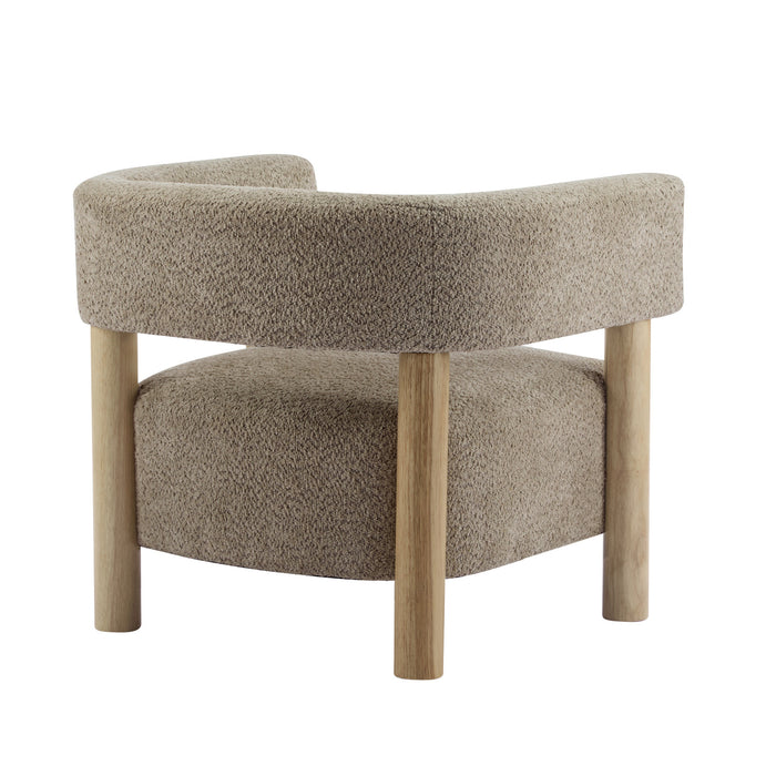 Evelyn Fauteuil d’appoint avec assise confortable et revetement en boucle, camel clair
