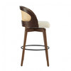 Calvin Indoor Counter Height Swivel Bar Stool Set of 4 with Ergonomic Backrest,Walnut | Calvin – Lot de 4 tabourets de bar de hauteur comptoir pivotants pour interieur avec dossier ergonomique, finition noyer