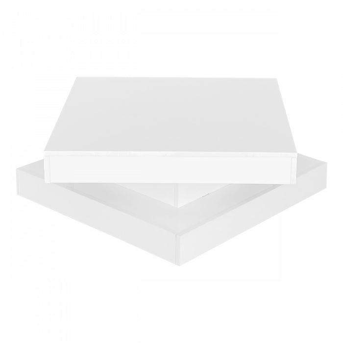Ryan table basse pivotante – table basse avec eclairage LED et plateau rotatif a 360°, blanc