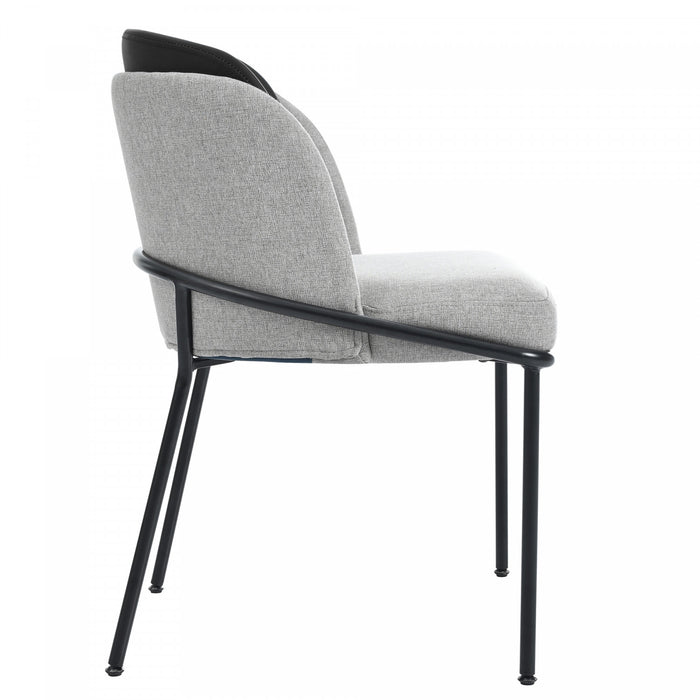 Olivia Ensemble de 2 chaises de salle a manger modernes avec pieds inclines et pieds reglables, noir et gris