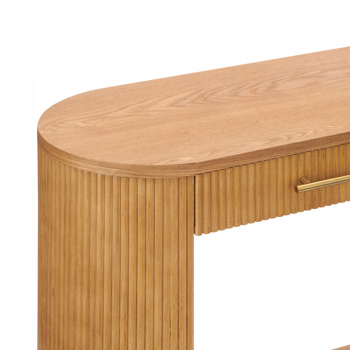 Console moderne Olivia 120 cm avec rangement et tiroirs - brune