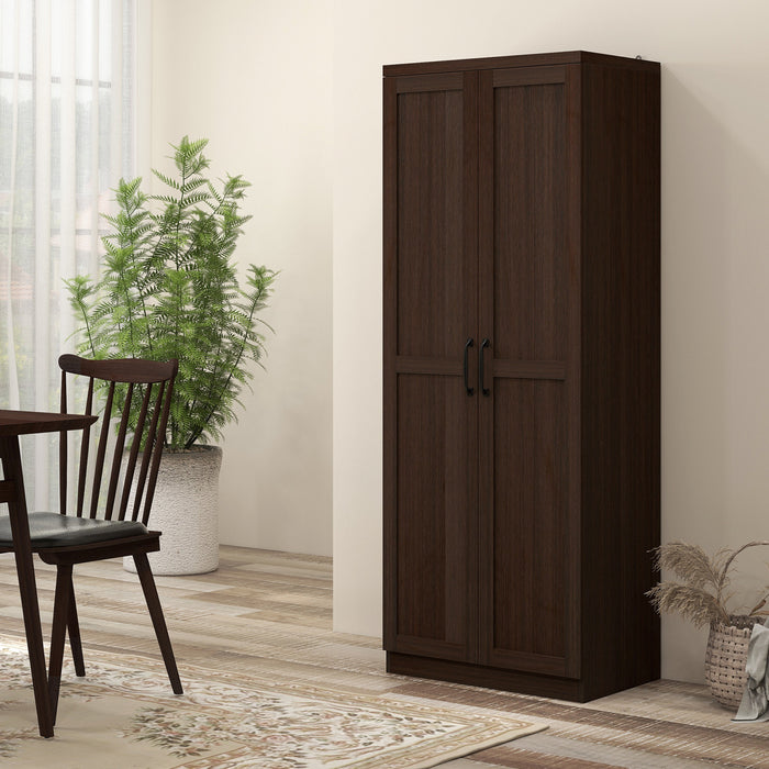 HOMCOM Armoire de rangement pour garde-manger avec portes et etageres