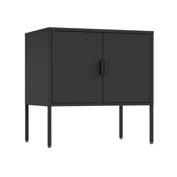 Armoire d’appoint moderne Ava 24\" en metal noir