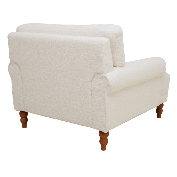 Aurelia Fauteuil Elegant a Accoudoirs Circulaires et Soutien Lombaire Ergonomique, Beige