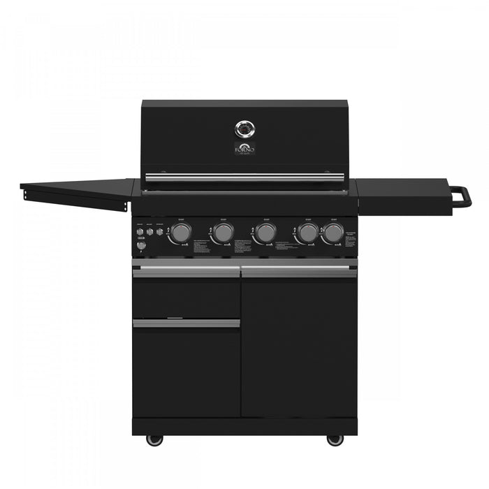 Module barbecue et evier All'Aperto 62 600 BTU avec comptoirs noirs et bar – FODKT2582BLK