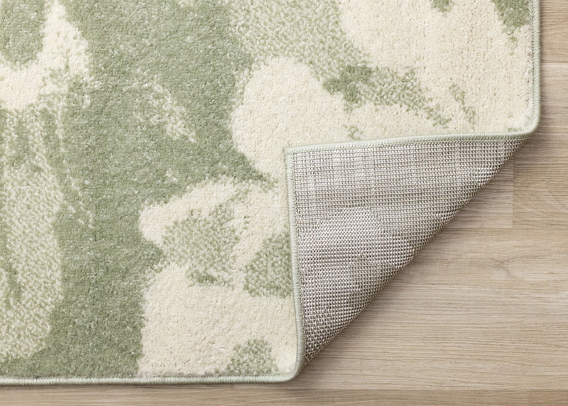 Carpette Ellis verte et crème à motif floral - 7 pi 10 po x 10 pi 6 po