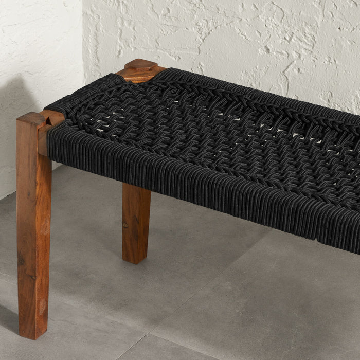 Banc Agave en corde - noir et naturel