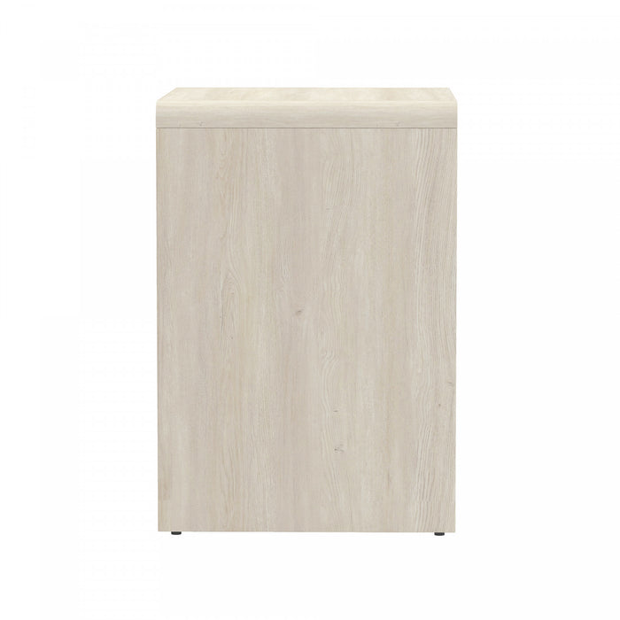 Table de nuit contemporaine Novara 56 cm en chene blanchi (2 tiroirs)