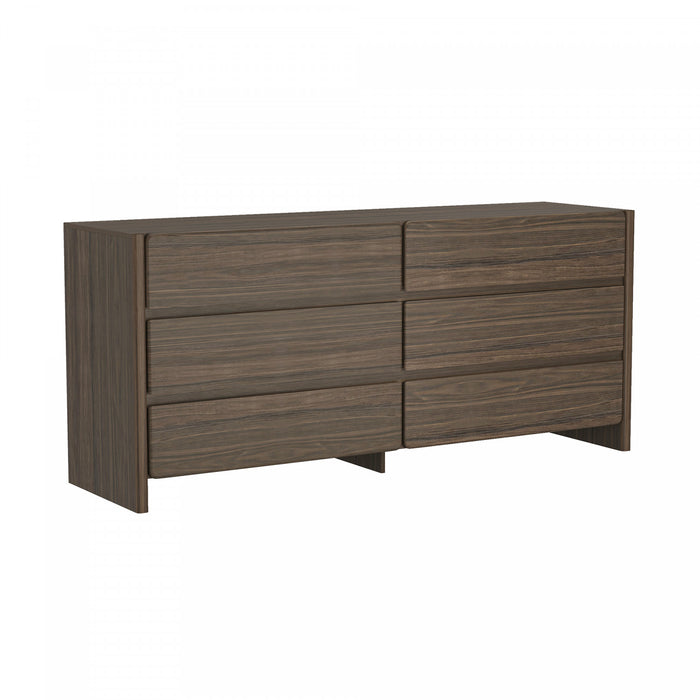 Commode et table de chevet Linda Modern 2 pieces en noyer brun