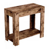 Table d’appoint étroite classique de 24 po avec rangement dissimulé et tablette inférieure - bois recyclé brun