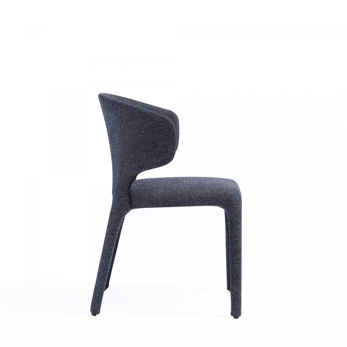 Chaise de salle a manger Conrad style milieu du siecle moderne, rembourree, noire – Lot de 4