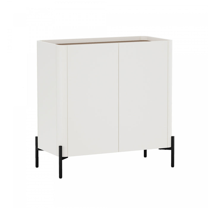 Armoire d’appoint moderne Abbey 32\" en erable et blanc casse