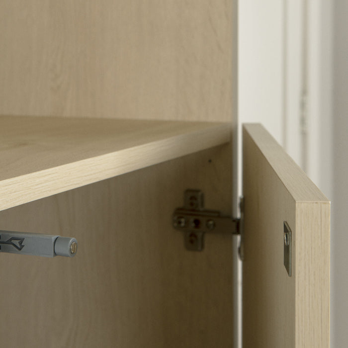 Liora Bibliotheque Etroite 2 Portes - Chene Blanchi