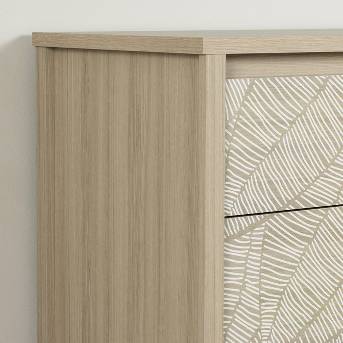 Commode Munich à 6 tiroirs - orme naturel et blanche