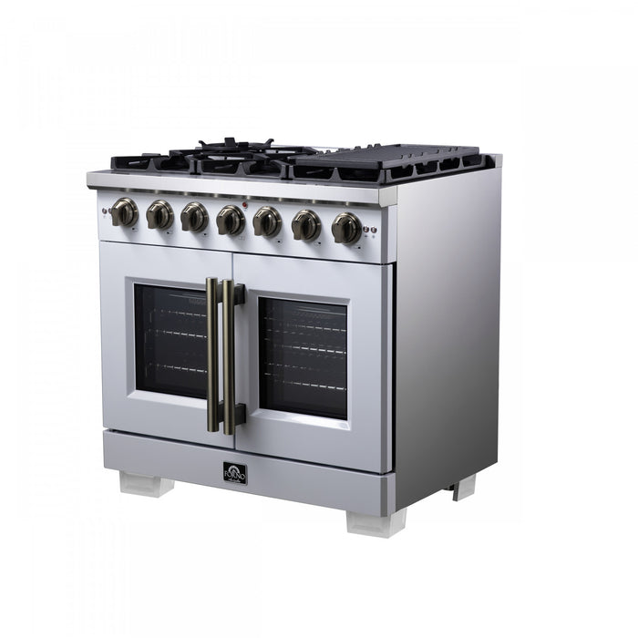 Cuisiniere a gaz blanche Capriasca 36 pouces, 5,36 pi³ – FFSGS6460-36WHT