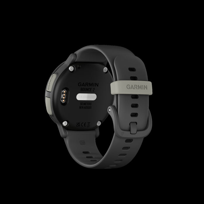 Montre intelligente pour enfants Garmin Bounce 2 Slate Gray - Suivi d'enfants, appels LTE, lecture de musique, jeux d'activite, recompenses pour les corvees, alertes de localisation en temps reel