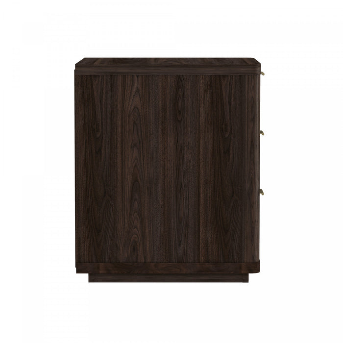 Table de nuit moderne Evelyn 20\" en brun (3 tiroirs)