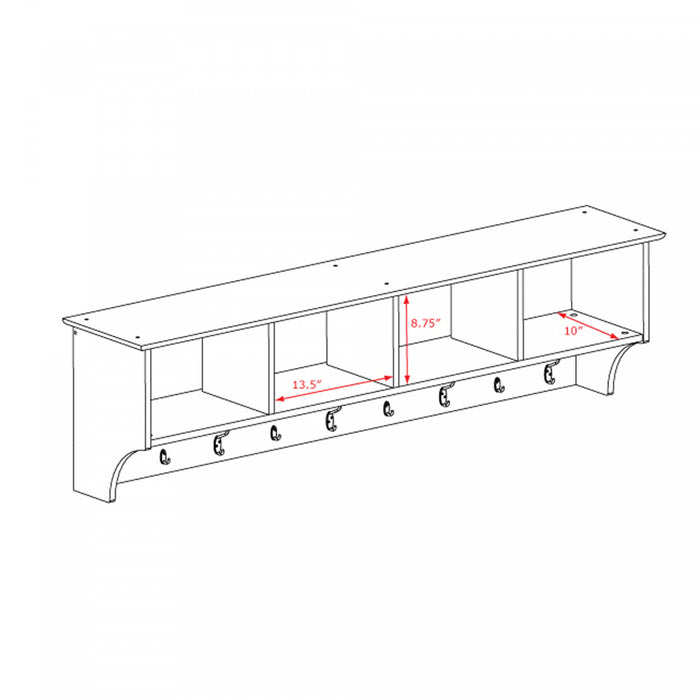 Tablette murale d’entrée - blanche
